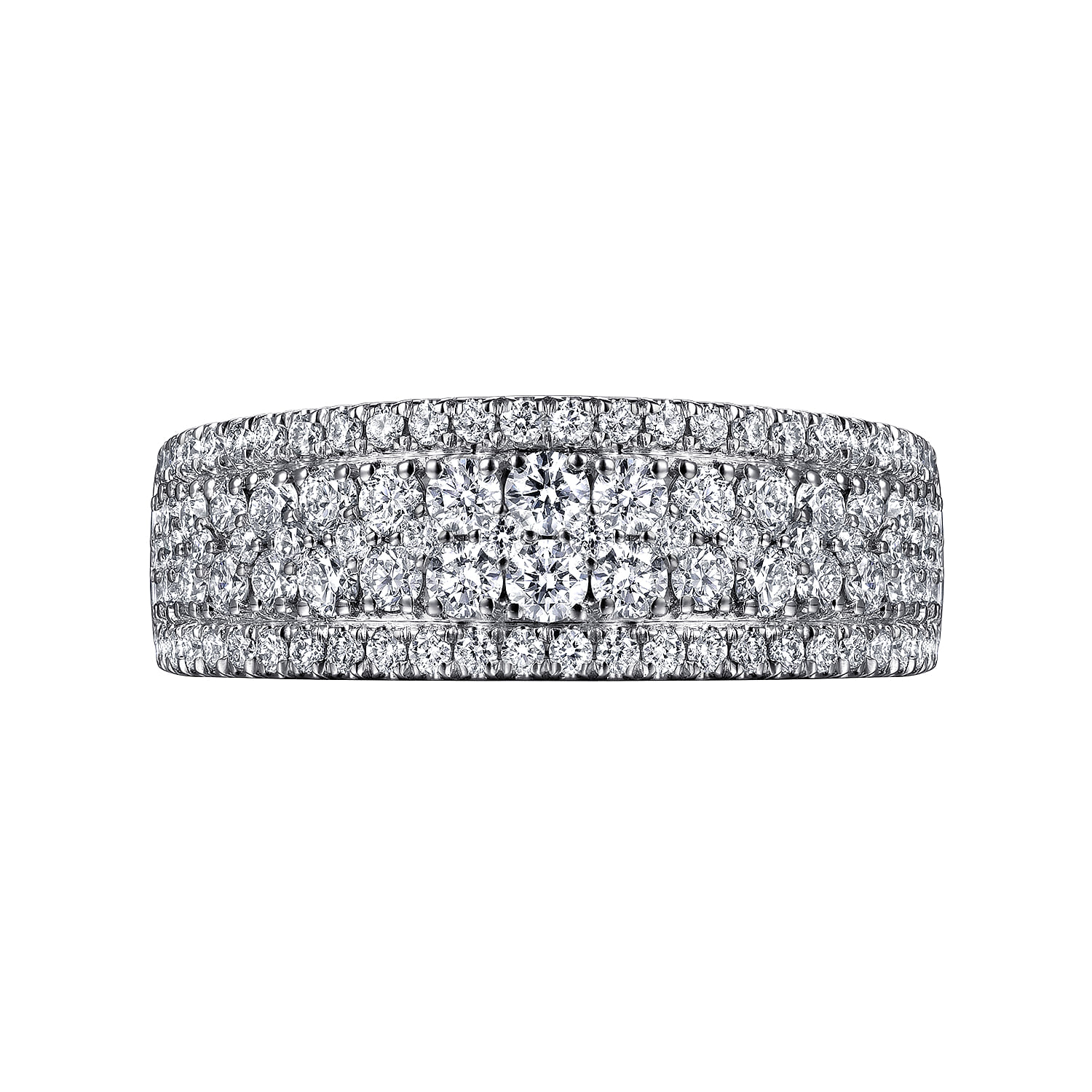 Fancy Wedding Ring in 14k White Gold with Round Natural Diamond at Gabriel & Co. - Shot 6