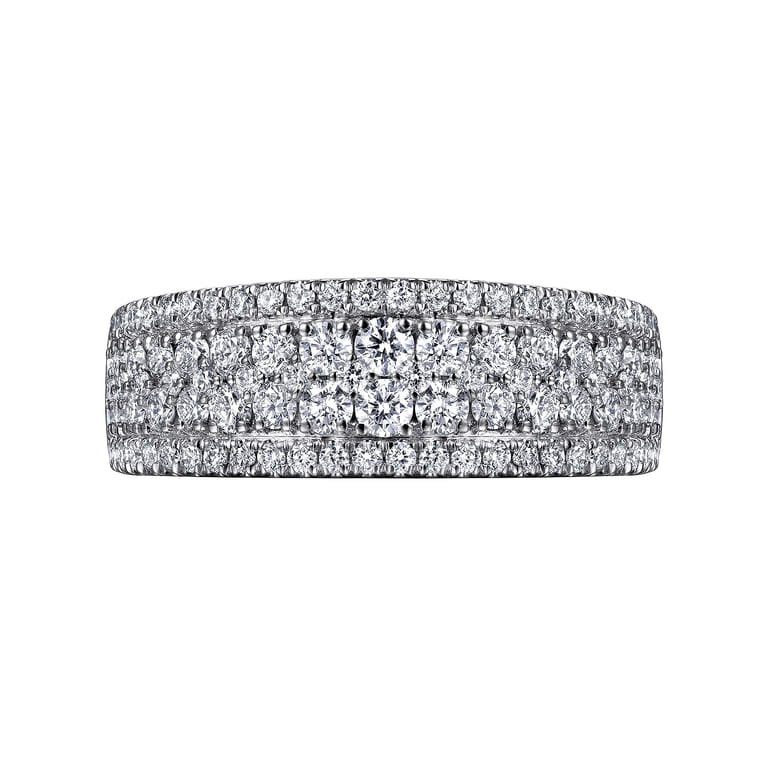 Fancy Wedding Ring in 14k White Gold with Round Natural Diamond at Gabriel & Co. - Shot 6