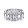 Fancy Wedding Ring in 14k White Gold with Emerald Cut Natural Diamond at Gabriel & Co.