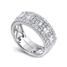 Fancy Wedding Ring in 14k White Gold with Emerald Cut Natural Diamond at Gabriel & Co.