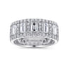 Fancy Wedding Ring in 14k White Gold with Emerald Cut Natural Diamond at Gabriel & Co.