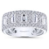 Fancy Wedding Ring in 14k White Gold with Emerald Cut Natural Diamond at Gabriel & Co.