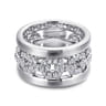 Fancy Wedding Ring in 14k White Gold with Round Natural Diamond at Gabriel & Co.