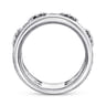 Fancy Wedding Ring in 14k White Gold with Round Natural Diamond at Gabriel & Co.