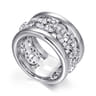 Fancy Wedding Ring in 14k White Gold with Round Natural Diamond at Gabriel & Co.