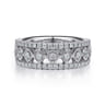 Fancy Wedding Ring in 14k White Gold with Round Natural Diamond at Gabriel & Co.