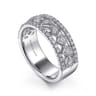 Fancy Wedding Ring in 14k White Gold with Round Natural Diamond at Gabriel & Co.