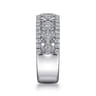 Fancy Wedding Ring in 14k White Gold with Round Natural Diamond at Gabriel & Co.