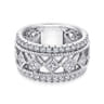 Fancy Wedding Ring in 14k White Gold with Princess Cut Natural Diamond at Gabriel & Co.