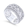Fancy Wedding Ring in 14k White Gold with Princess Cut Natural Diamond at Gabriel & Co.