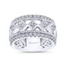 Fancy Wedding Ring in 14k White Gold with Princess Cut Natural Diamond at Gabriel & Co.