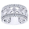 Fancy Wedding Ring in 14k White Gold with Princess Cut Natural Diamond at Gabriel & Co.
