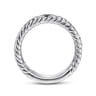 Fancy Wedding Ring in 14k White Gold with Round Natural Diamond at Gabriel & Co.