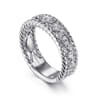 Fancy Wedding Ring in 14k White Gold with Round Natural Diamond at Gabriel & Co.