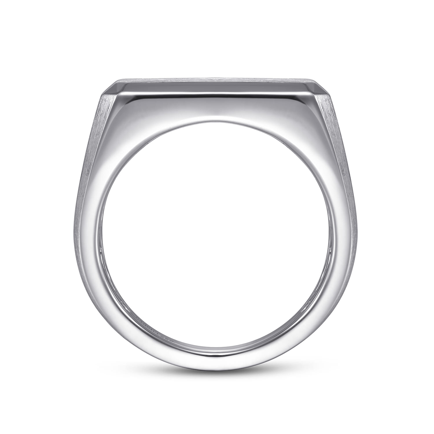Wide 14K White Gold North Star Ring in Satin Finish - 0.06 ct - Shot 2