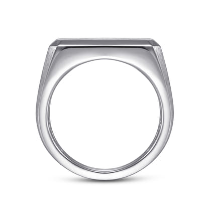 Wide 14K White Gold North Star Ring in Satin Finish