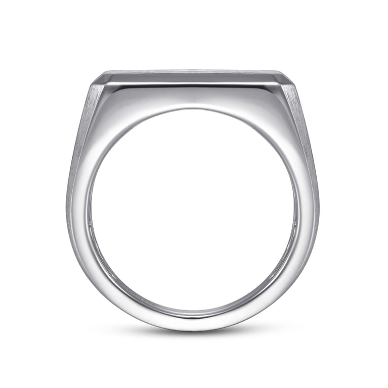 Wide 14K White Gold North Star Ring in Satin Finish - 0.06 ct - Shot 2