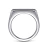 Wide 14K White Gold North Star Ring in Satin Finish - 0.06 ct
