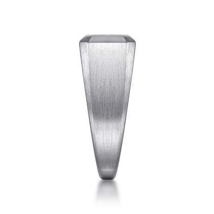 Wide 14K White Gold North Star Ring in Satin Finish