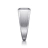 Wide 14K White Gold North Star Ring in Satin Finish - 0.06 ct
