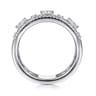 Fancy Wedding Ring in 14k White Gold with Oval Natural Diamond at Gabriel & Co.