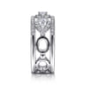Fancy Wedding Ring in 14k White Gold with Oval Natural Diamond at Gabriel & Co.