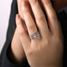 Fancy Wedding Ring in 14k White Gold with Oval Natural Diamond at Gabriel & Co.