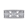 Fancy Wedding Ring in 14k White Gold with Oval Natural Diamond at Gabriel & Co.