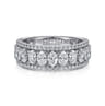 Fancy Wedding Ring in 14k White Gold with Oval Natural Diamond at Gabriel & Co.