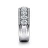 Fancy Wedding Ring in 14k White Gold with Oval Natural Diamond at Gabriel & Co.