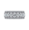 Fancy Wedding Ring in 14k White Gold with Oval Natural Diamond at Gabriel & Co.