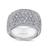 Fancy Wedding Ring in 14k White Gold with Round Natural Diamond at Gabriel & Co.