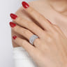 Fancy Wedding Ring in 14k White Gold with Round Natural Diamond at Gabriel & Co.