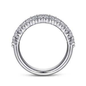 Wide 14K White Gold Pave Diamond Anniversary Band