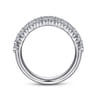 Fancy Wedding Ring in 14k White Gold with Round Natural Diamond at Gabriel & Co.