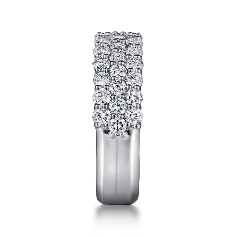 Fancy Wedding Ring in 14k White Gold with Round Natural Diamond at Gabriel & Co. - Shot 4
