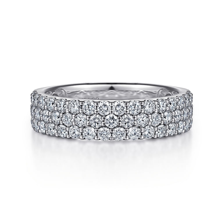 Fancy Wedding Ring in 14k White Gold with Round Natural Diamond at Gabriel & Co.