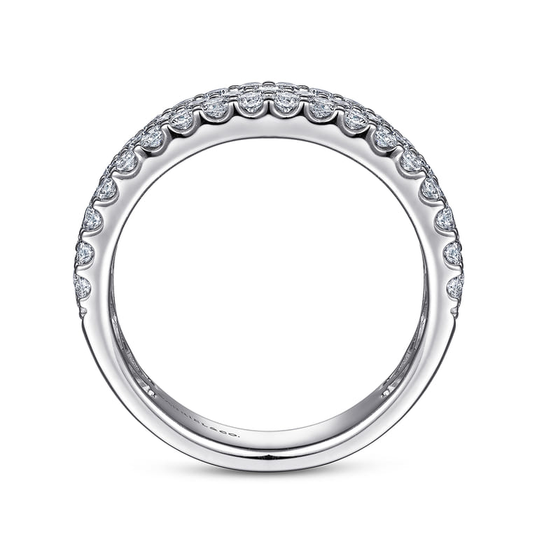 Fancy Wedding Ring in 14k White Gold with Round Natural Diamond at Gabriel & Co. - Shot 2