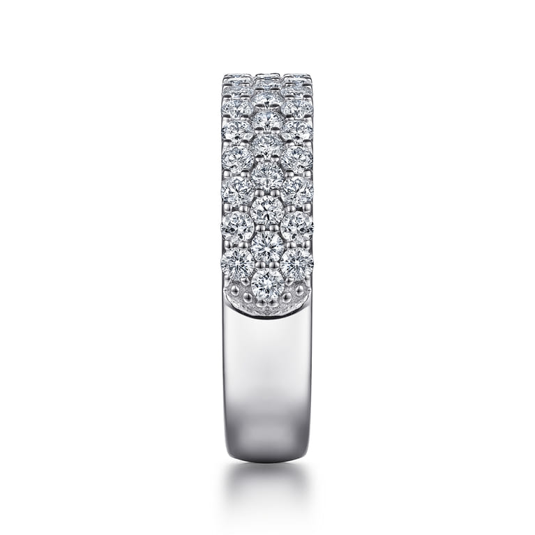 Fancy Wedding Ring in 14k White Gold with Round Natural Diamond at Gabriel & Co. - Shot 4