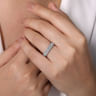 Fancy Wedding Ring in 14k White Gold with Round Natural Diamond at Gabriel & Co.