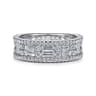 Fancy Wedding Ring in 14k White Gold with Baguette Natural Diamond at Gabriel & Co.