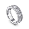 Fancy Wedding Ring in 14k White Gold with Baguette Natural Diamond at Gabriel & Co.