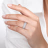 Fancy Wedding Ring in 14k White Gold with Baguette Natural Diamond at Gabriel & Co.