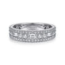 Fancy Wedding Ring in 14k White Gold with Baguette Natural Diamond at Gabriel & Co.