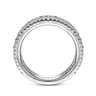 Fancy Wedding Ring in 14k White Gold with Baguette Natural Diamond at Gabriel & Co.