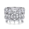 Fancy Wedding Ring in 14k White Gold with Pear Natural Diamond at Gabriel & Co.