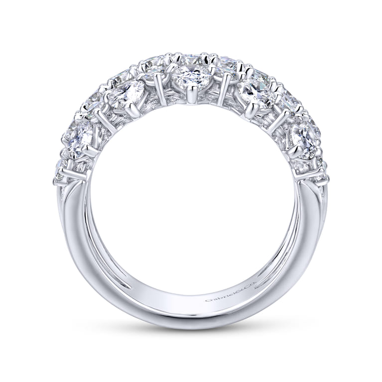 Fancy Wedding Ring in 14k White Gold with Pear Natural Diamond at Gabriel & Co. - Shot 2