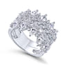 Fancy Wedding Ring in 14k White Gold with Pear Natural Diamond at Gabriel & Co.