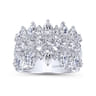 Fancy Wedding Ring in 14k White Gold with Pear Natural Diamond at Gabriel & Co.