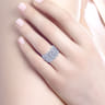 Fancy Wedding Ring in 14k White Gold with Pear Natural Diamond at Gabriel & Co.